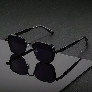 New Retro Spring Square Frame Steampunk Metallic Style Hip Hop Fashion Sunglasses UV400 Laser Logo Customize
