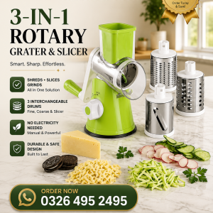 3-in-1 Rotary Grater & Slicer