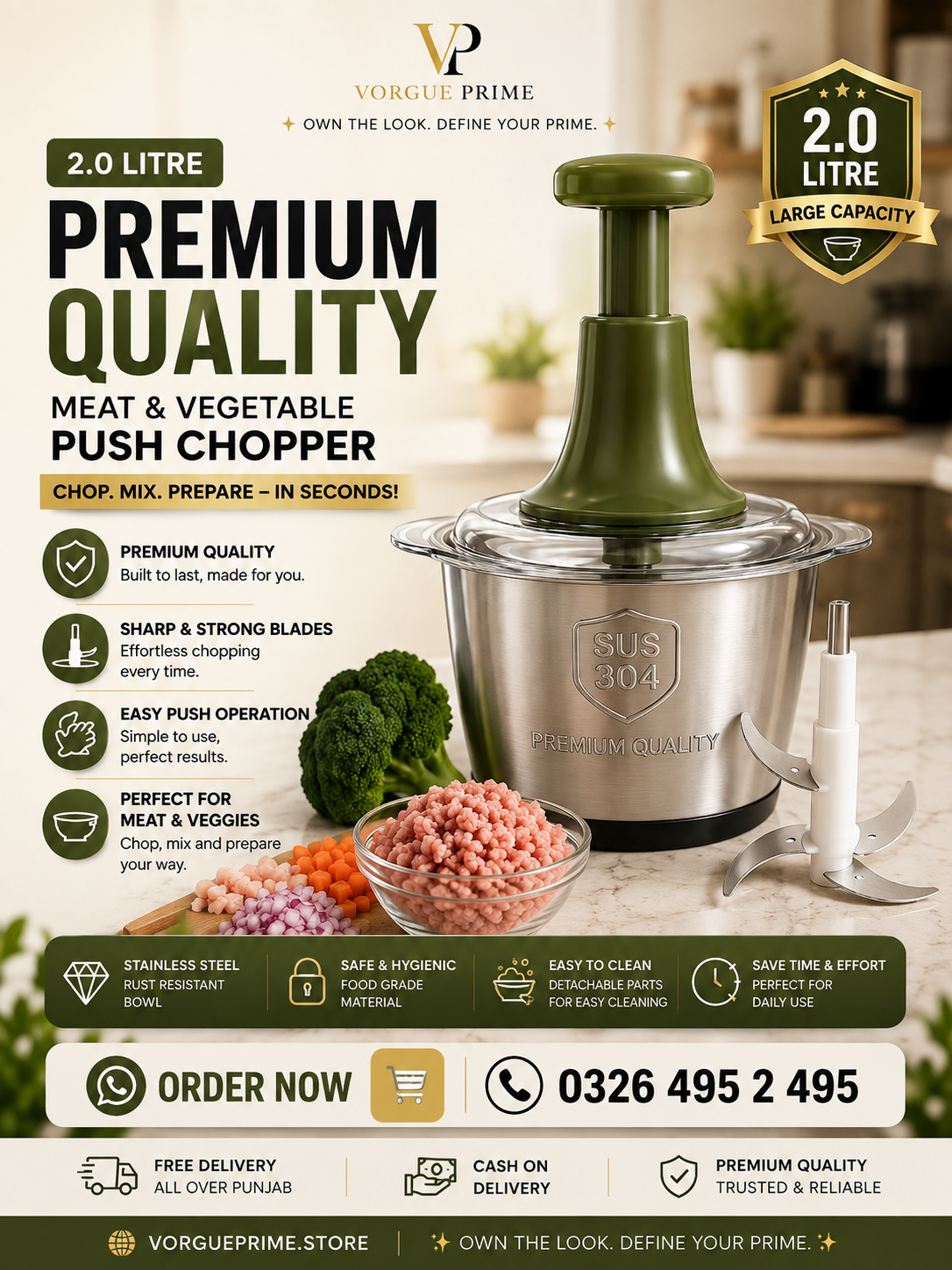 Meat & Vegetable Push Chopper